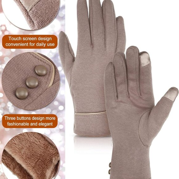 3 Pairs Womens Gloves Winter Touchscreen Texting Phone Windproof Gloves Warm Fle - Picture 4 of 7